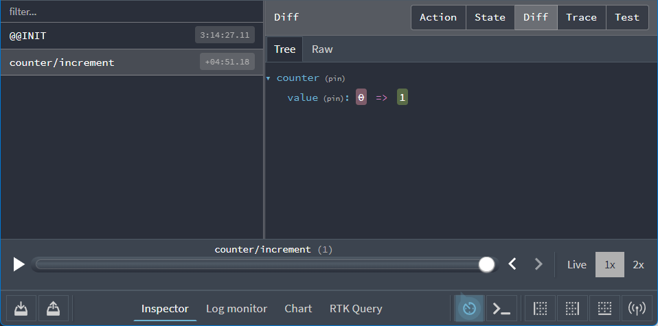 Redux DevTools：首次派发的 action